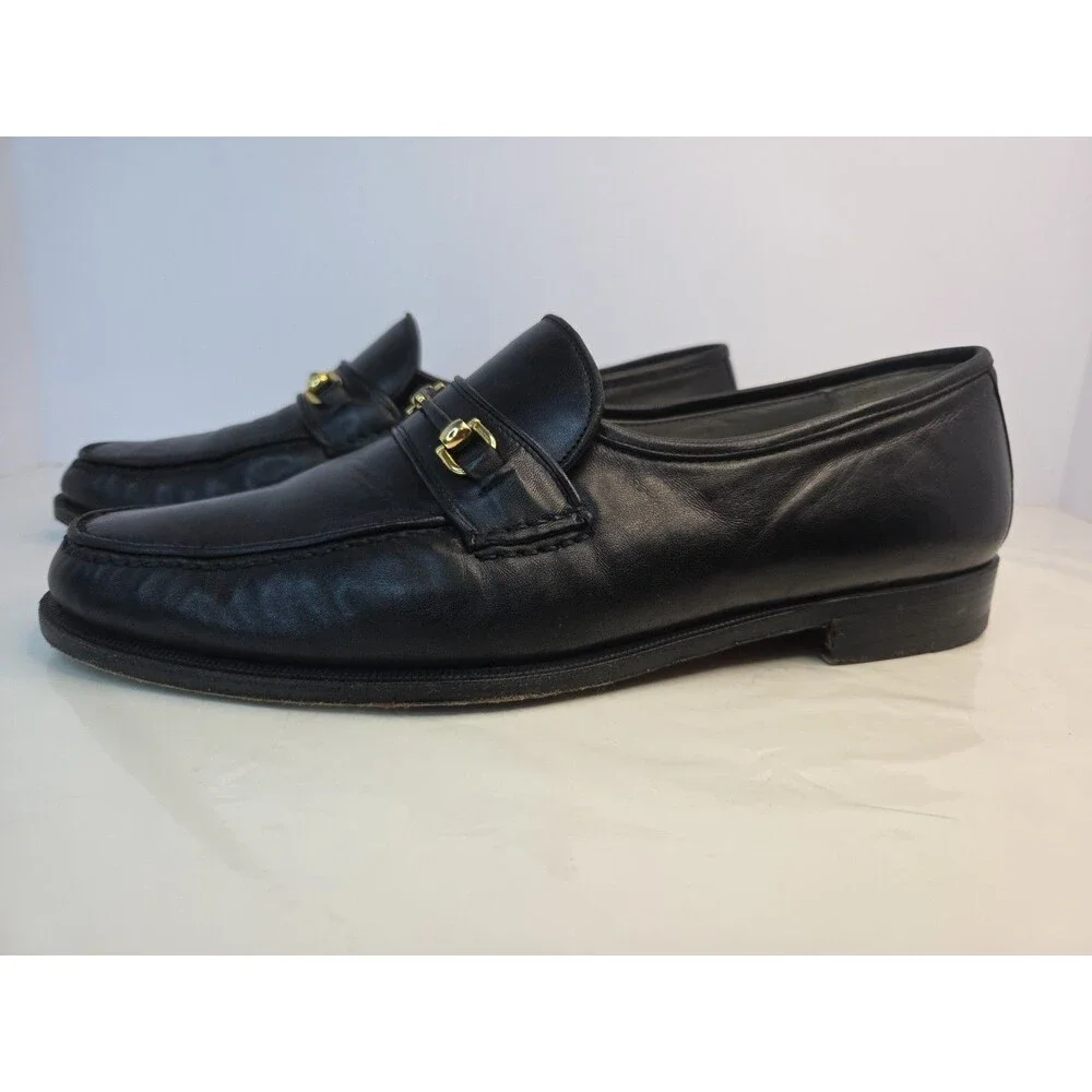 Church's Capri Mens Black Leather Horsebit Loafers 9.5 F Handmade in Italy EUC